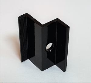 Czarna klema końcowa 35 mm do paneli fotowoltaicznych – aluminium 6063 T6