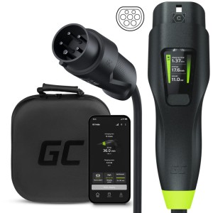Ładowarka do samochodu elektrycznego Green Cell GC Habu EV 11kW 7m Typ 2 CEE 16A Wallbox z Aplikacją do Tesla Model Y 3 S X, Kia EV6, Ford Mach-E