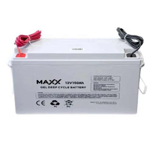 Akumulator żelowy 150Ah 12V MAXX z kablem 6mm, 2,5m