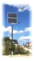 Zamontowana przy chodniku lampa solarna uliczna Perfect Max